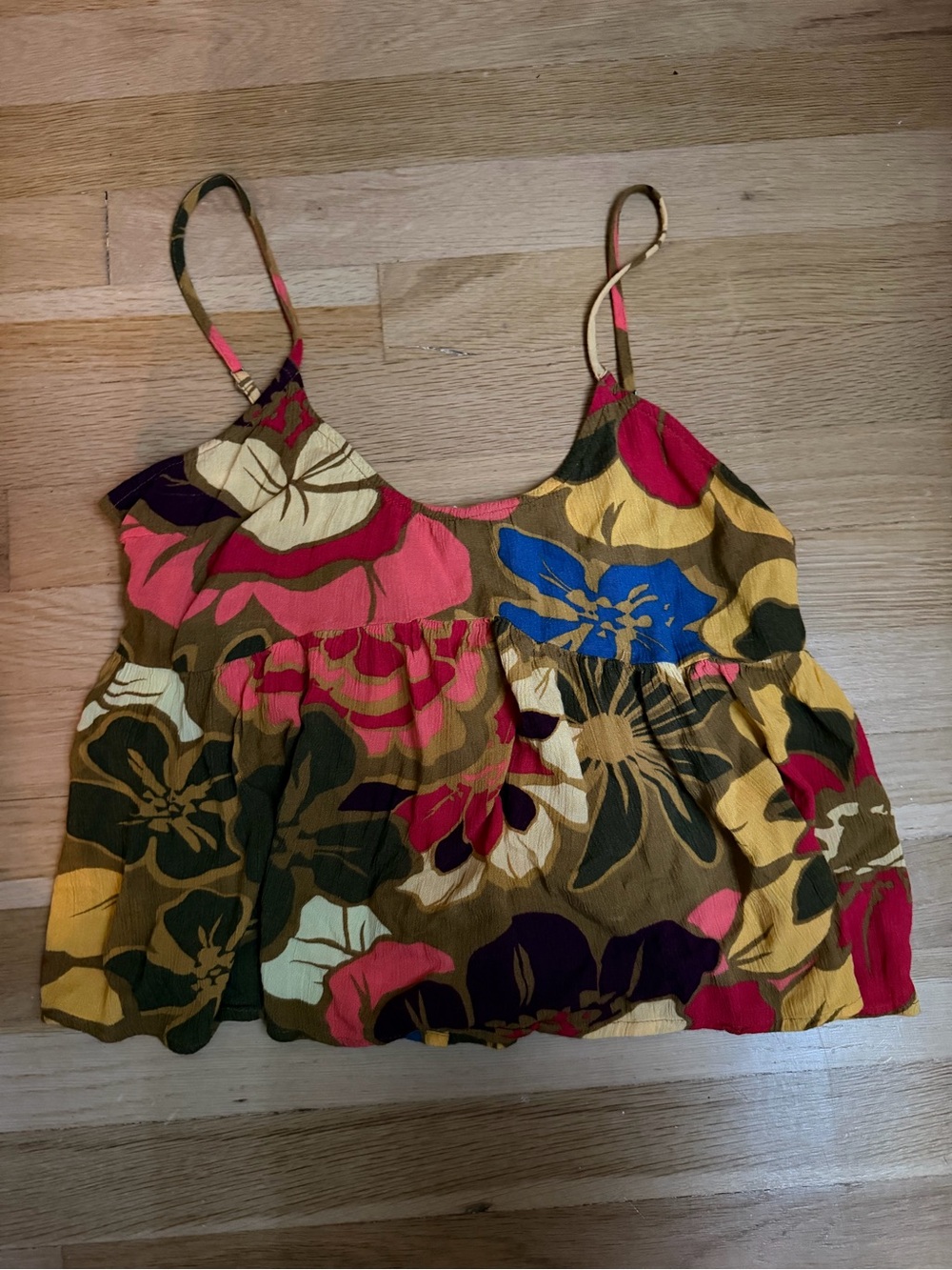 O'Neill Floral Spaghetti Strap Crop Top